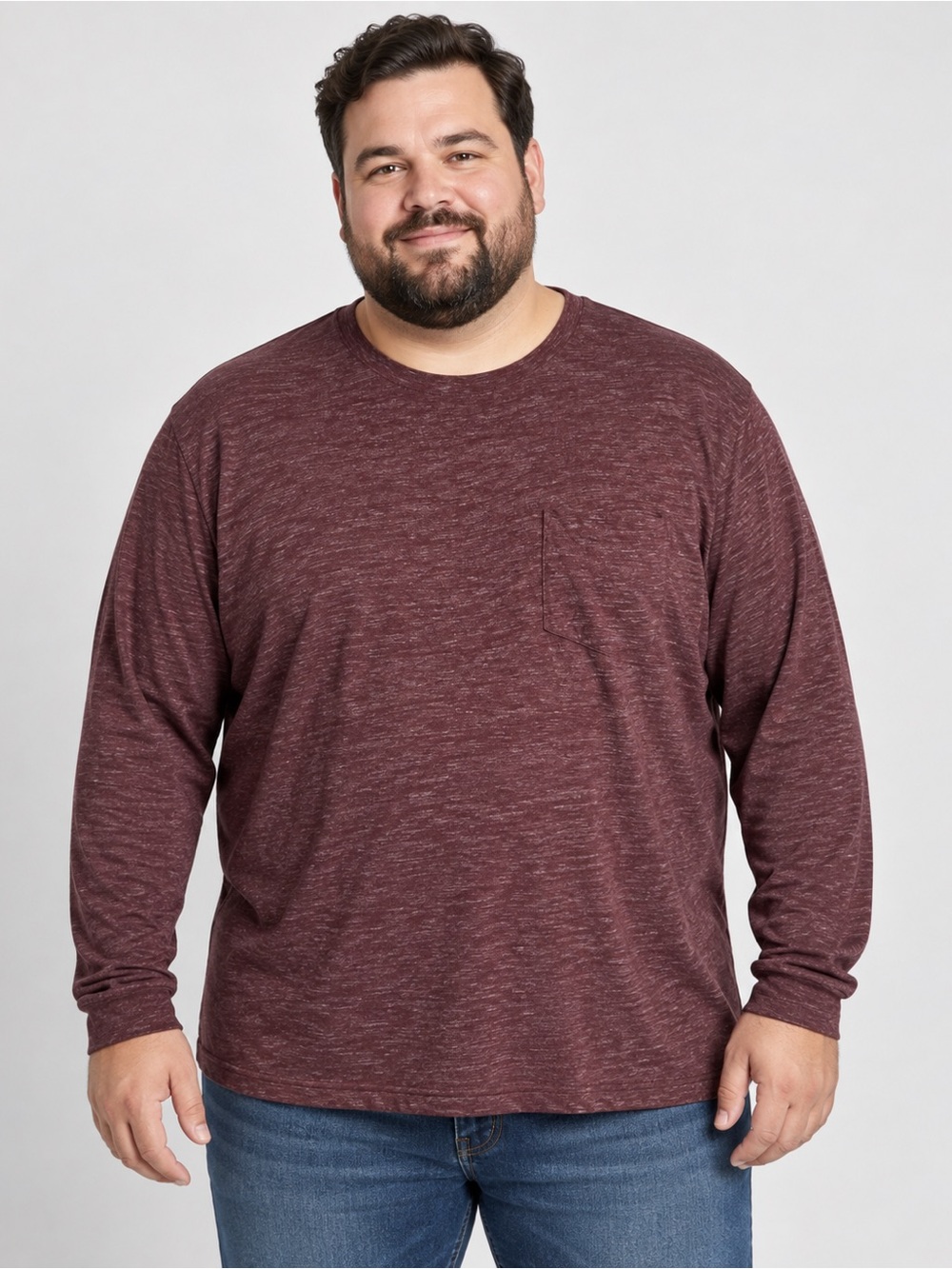 NWT Stitch Fix Hawker‎ Rye Bacford Spacedye Pocket Crew Maroon 3XL Minimalist